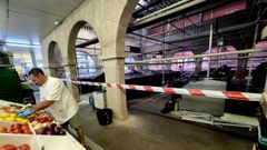 Las obras en O Mercado de Pontevedra inutilizan uno de los patios de venta de producto fresco