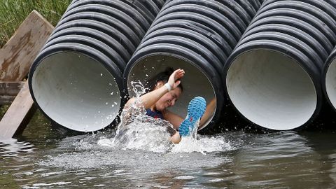 Pruebas de la Gladiator Race en la isla de las esculturas de Pontevedra