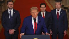 Donald Trump, durante su comparecencia para anunciar los ataques a Irn