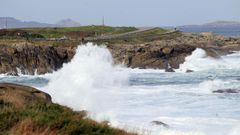 Foto de archivo de temporal en la costa de Burela