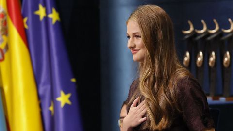 Emocionada, en la entrega de los Premios Princesa de Asturias