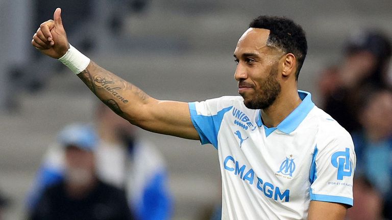 Pierre-Emerick Aubameyang, en un partido durante su etapa en Marsella.