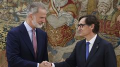 Felipe VI recibe en audiencia al presidente de la Generalitat, Salvador Illa