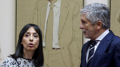 Mercedes Gonz�lez y Fernando Grande- Marlaska, durante el acto de homenaje a las v�ctimas del terrorismo celebrado el pasado mes de junio en el Congreso