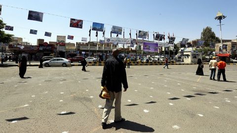 Protestas en San� (Yemen) contra las operaciones militares encabezadas por Arabia Saud�