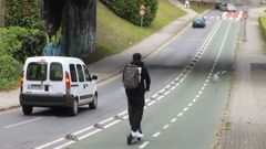 Aunque a�n no est� terminado, ya hay usuarios que utilizan el carril bici de Lugo