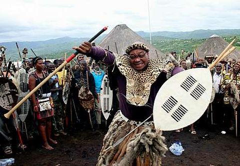 Zuma, durante el ritual en su pueblo natal de Nkandla.