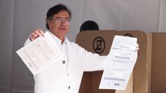 El presidente colombiano Gustavo Petro inaugur� el domingo la jornada electoral durante las elecciones al Congreso del 2026.
