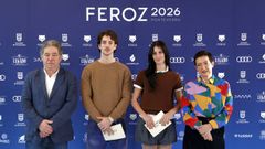 Miguel Anxo Fernndez Lores y Mara Guerra, juntoa Milena Smit y Manu Ros. Los actores han sido los encargados de desvelar los nombres de las pelculas, series y profesionales que optarn a los Premios Feroz