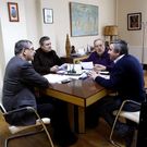 Ferrero, Ferreiro, Andrade y Vi�a, en la reuni�n mantenida ayer.