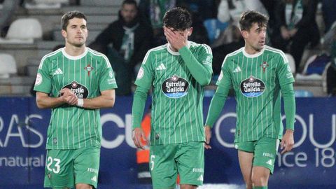 �lvaro Pe�a, Jairo Noriega y Gorostidi, jugadores del Racing de Ferrol