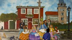 Mural realizado por el pintor Eduardo Hermida, promotor de Las Meninas de Canido, en el centro c�vico del barrio ferrolano