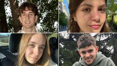 Arriba, Tiago D�az, del IES Salvador de Madariaga de A Coru�a y Aroa Gonz�lez, del IES Salvaterra de Mi�o; abajo, Carla Fl�rez, del IES Dionisio Gamallo de Ribadeo y Daniel L�pez, del IES A Pinguela de Monforte.