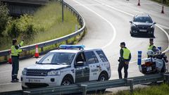 Control de desplazamientos de la Guardia Civil en el acceso de la A-52 a la N-120