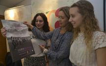 Vizcaya, Riveiro y Mu��os, durante la presentaci�n del acto. 