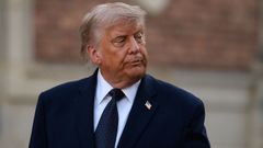 Trump, en un momento del acto en el Palacio de Versalles (Francia)