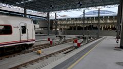 Tramo final de las v�as en su llegada a la nueva estaci�n intermodal de A Coru�a