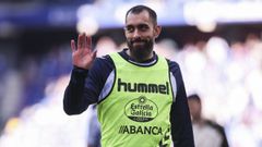 Borja Iglesias, en la previa del partido entre el Celta y el Espanyol.