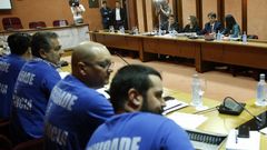 Imagen de una de las reuniones entre Xunta y sindicatos para negociar el fin de la huelga