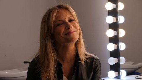 A actriz e presentadora Isabel Blanco no camerino do magac�n.