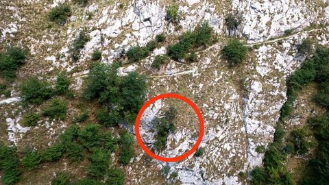 Rescate en Cabrales, en c�rculo rojo, es el lugar donde se rescat� a la mujer