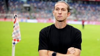 Filipe Luis en un partido de Conference League con el M�naco.