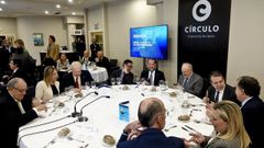 El C�rculo de Empresarios, en una imagen de archivo en una comida con el presidente de Abanca, Juan Carlos Escotet.
