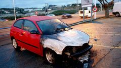 Imagen del coche quemado