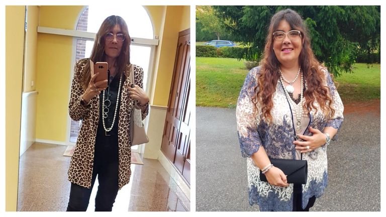 El antes y el despu�s. Flavia, a la izquierda, en la actualidad y con 80 kilos menos. A la derecha, cuando todav�a pesaba 155 kilos. 