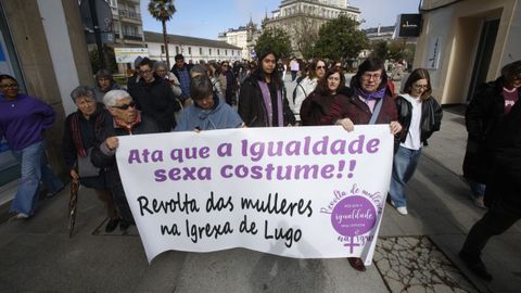 Manifestaci�n con motivo del 8M en Lugo, convocada por la Plataforma Feminista.
