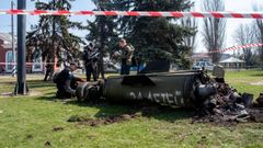 Misil con el lema escrito �Por nuestros ni�os�