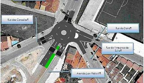 La glorieta de la calle Doiro estará al norte del centro comercial.