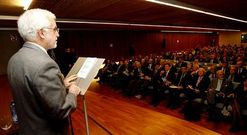 El director del Cesga, Javier Garc�a Tob�o, en el acto del XX aniversario del centro.