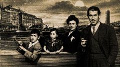 Antonio L�pez, con su esposa Luisa y sus hijos Luis y Mari Carmen