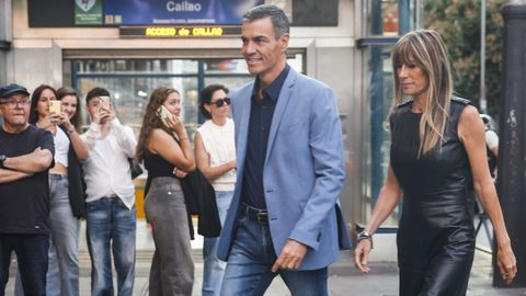 Pedro Sánchez y Begoña Gómez, el miércoles en Madrid en el estreno de la nueva película de Amenábar