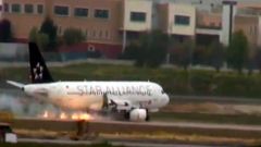 Aterrizaje en llamas de un avi�n de Turkish Airlines