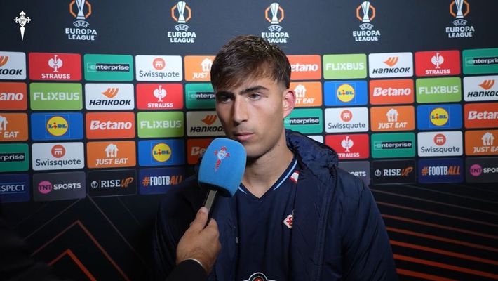 Javi Rodr�guez, tras el partido entre Celta y Celtic de este jueves.