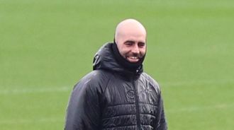 Claudio Gir�ldez, en un entrenamiento del Celta en la Cidade Deportiva Afouteza.