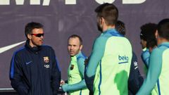 Luis Enrique, en la previa del Atleti-Bar�a
