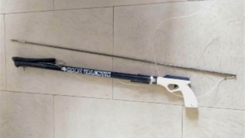 Fusil de pesca submarina retirado en el Xiringelu