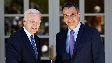 Joe Biden y Pedro Snchez en la Moncloa