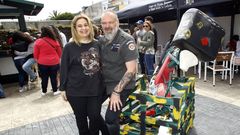 Marga Galdo y Leman, due�os de Galipizza, en la terraza de su pizzer�a de Covas, en imagen de archivo