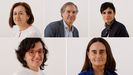 En la fila de arriba, de izquierda a derecha: Mar�a Jes�s Grela Barreiro, gerente de la UDC; �ngel Fern�ndez Castro, vicerrector de Econom�a e Planificaci�n Estrat�xica, y Mar�a Jos� Lombard�a Corti�a, vicerrectora de Estudantes e Emprego. En la fila de abajo, Cristina L�pez Villar (izquierda), vicerrectora de Igualdade e Diversidade, y Teresa L�pez Fern�ndez (derecha), vicerrectora de Profesorado