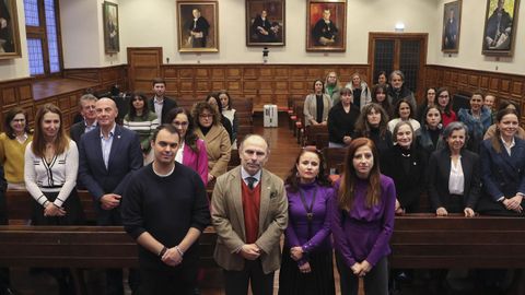 La Universidad de Oviedo celebr este lunes el acto institucional con ocasin Da Internacional de la Mujer que cont con la asistencia del rector, Ignacio Villaverde (2i ), y en el que se present su nuevo programa Vigas de la Igualdad