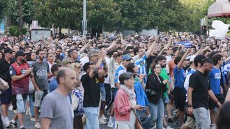 Imagen de la manifestaci&oacute;n de los pe&ntilde;istas del jueves
