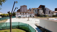 Este es el estado actual de las obras de reurbanizaci�n de la zona D, con el busto del cardenal Rodrigo de Castro en el medio de la glorieta final del nuevo Paseo do Parque dos Condes