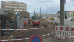 Obras en la avenida de Meirs, en Meicende.