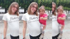 Amanda, embarazada de ocho meses, y su hija Clara, de dos a�os