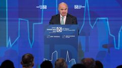El vicepresidente del Banco Central Europeo, Luis de Guindos, durante la inauguraci�n de la XVI edici�n del Spain Investors Day celebrada este mi�rcoles en Madrid