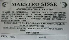 El vidente se promocionaba dejando anuncios en coches y buzones.